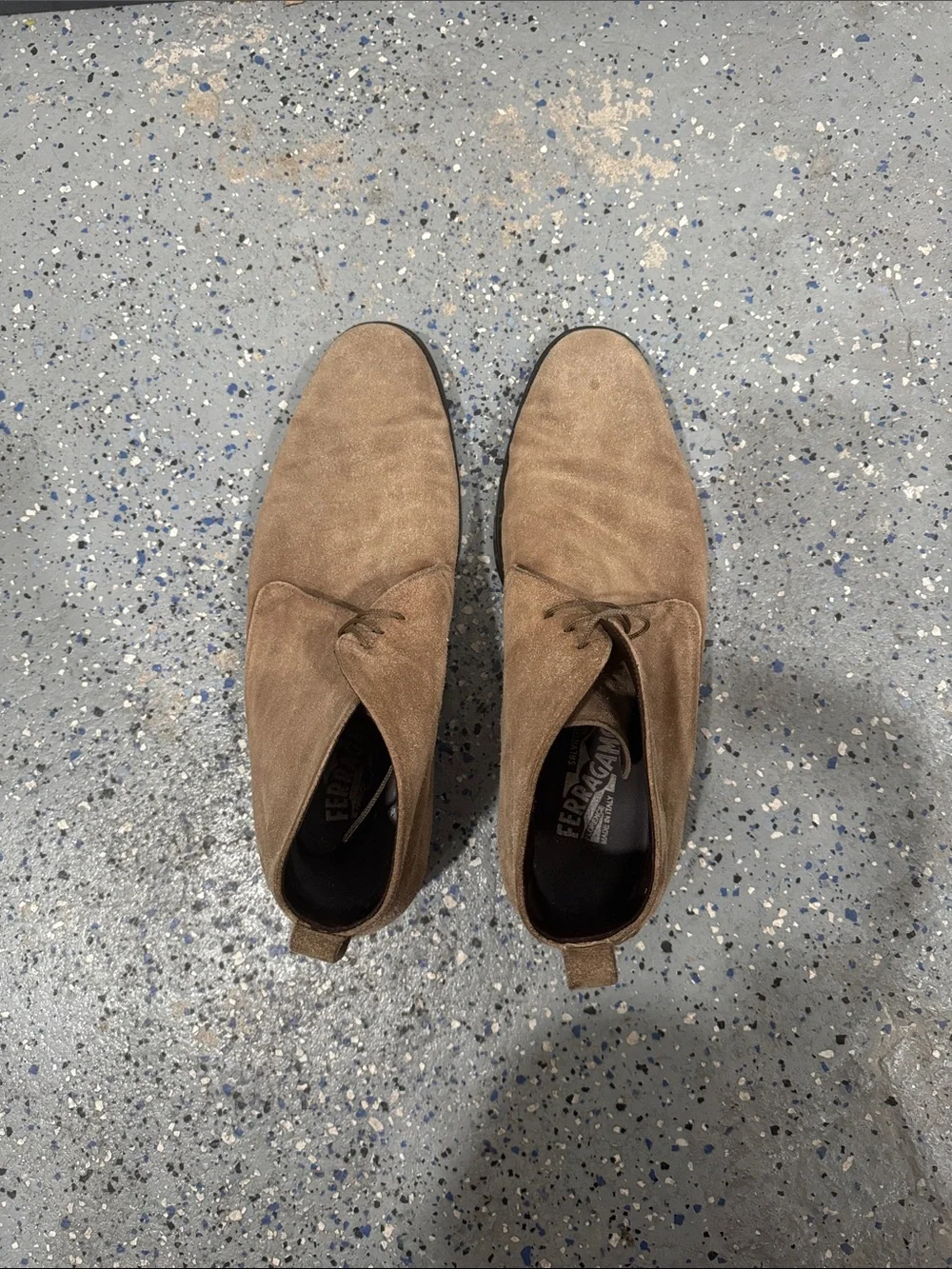 M’s Ferragamo Suede Chukka Boots - Brown